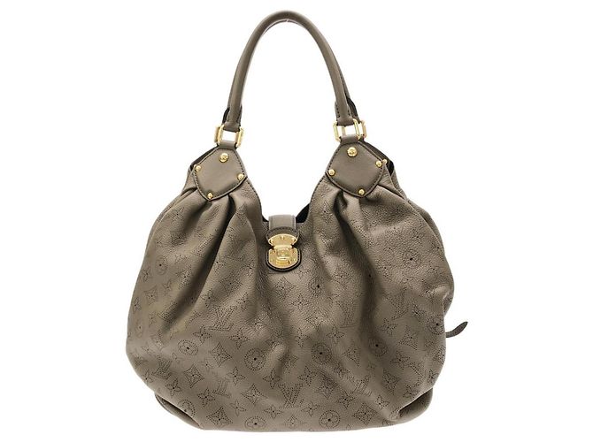 Sac à main Louis Vuitton Mahina L Beige