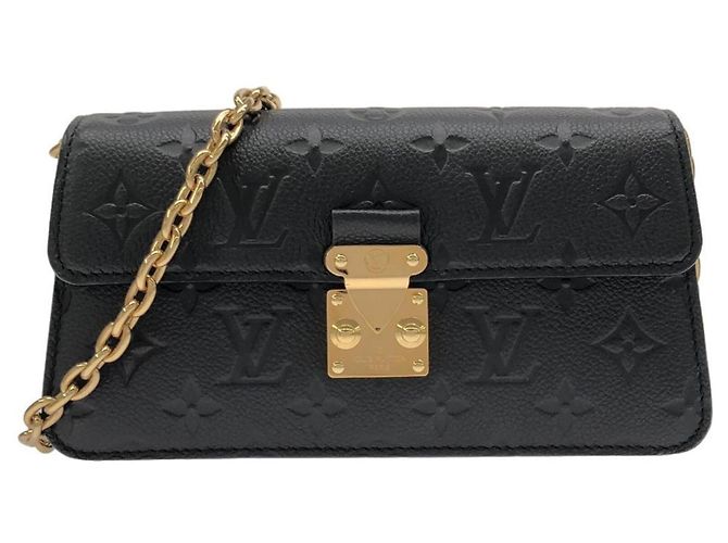 Bolso de hombro Louis Vuitton Monogram Empreinte Wallet on Chain Métis Negro