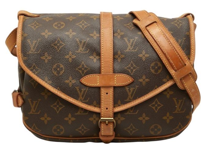 Borsa a tracolla Louis Vuitton Monogram Saumur 30 Marrone