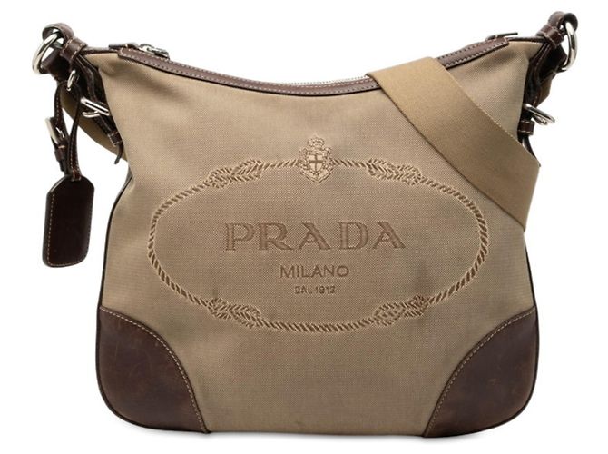 Borsa a tracolla Prada Logo Marrone