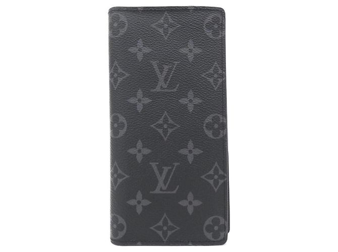 Louis Vuitton Monogram Eclipse Portefeuille Brazza Wallet Nero