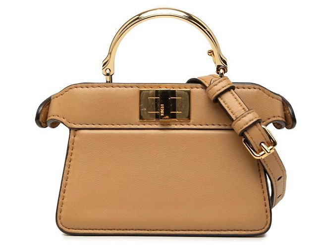Borsa Fendi Peekaboo I.U Micro Beige