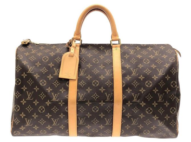 Bolsa Boston Louis Vuitton Monogram Keepall Marrom