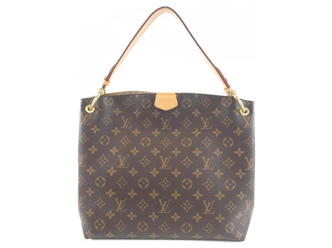 Bolsa de Ombro Louis Vuitton Monogram Graceful PM M43701 Marrom Bege