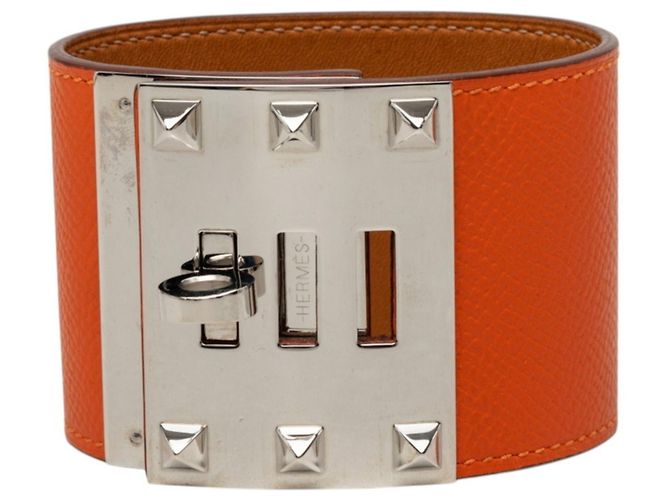 Hermès Pulseira Hermes Kelly Dog Extreme Prata Laranja