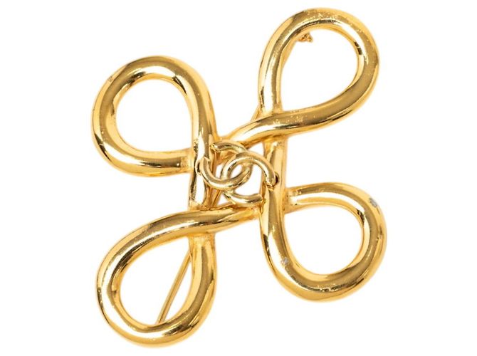 Chanel Coco Mark Gold Plated Brooch Golden