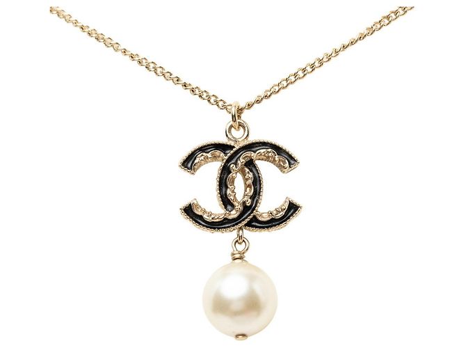 Collana Chanel Coco Mark Nero D'oro