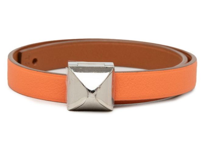 Hermès Bracciale Hermes Medor Infini Double Tour Argento Arancione