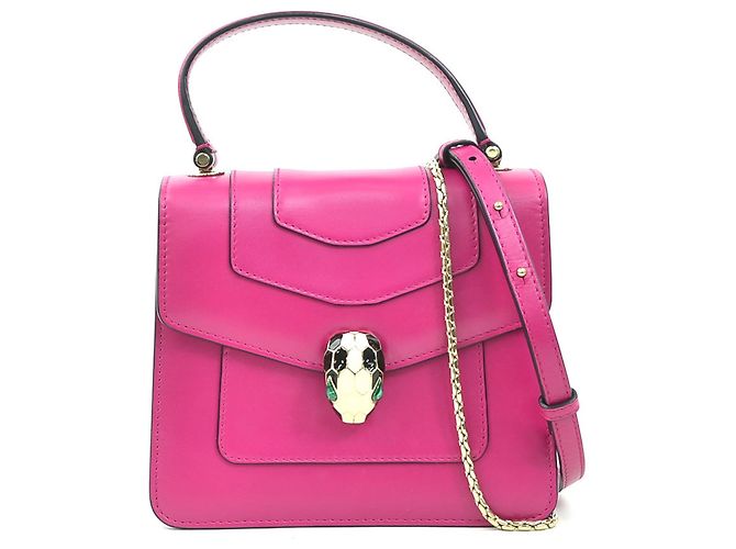 Bulgari Bolsa de mão em couro Bvlgari Serpenti Forever Rosa