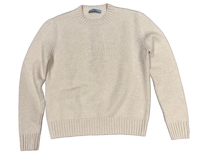 Prada Pullover aus Wolle & Kaschmir beige