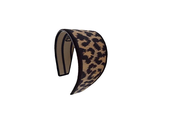 Diadema Christian Dior Estampado Leopardo Castaño Estampado de leopardo