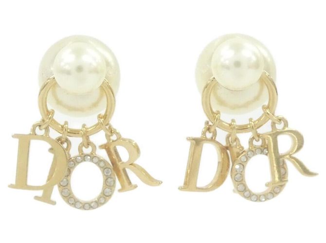 Christian Dior Tribal E1411TRICY Ohrringe Weiß Golden