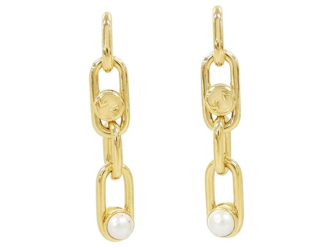 Orecchini a catena Gucci oro e bianco D'oro