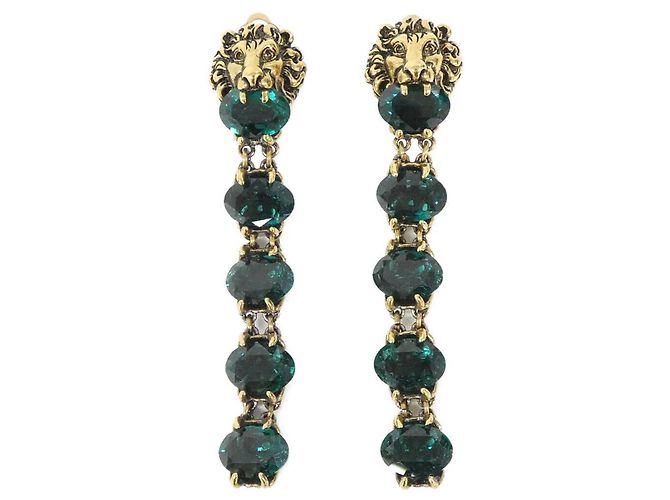 Orecchini a clip Gucci oro e verde D'oro