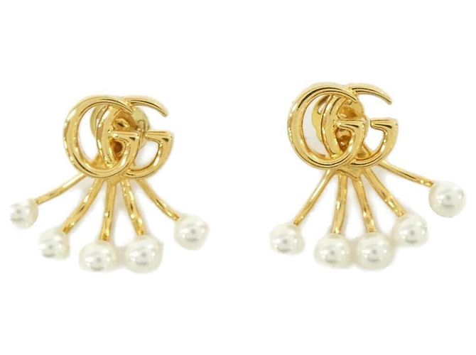 Gucci 815292 I4620 Stecker-Ohrringe Weiß Golden