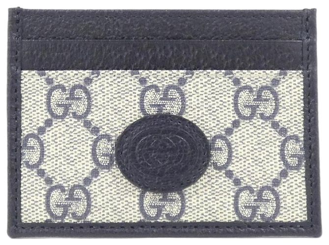 Gucci Visitenkartenetui Blau Beige