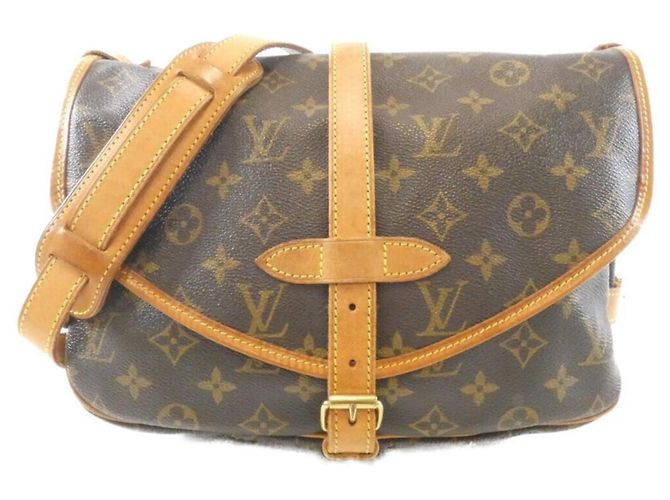 Bolsa de Ombro Louis Vuitton Monogram Saumur Marrom