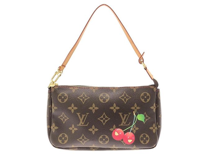 Louis Vuitton Monogram Cherry Pochette Accessoires Castaño