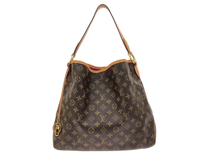 Bolsa de Ombro Louis Vuitton Monogram Delightful PM Marrom Rosa