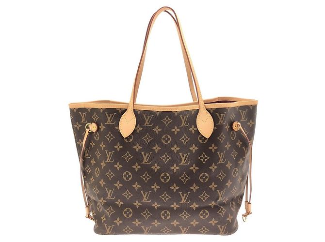 Louis Vuitton Monogram Neverfull MM Handtasche Braun Fuschia