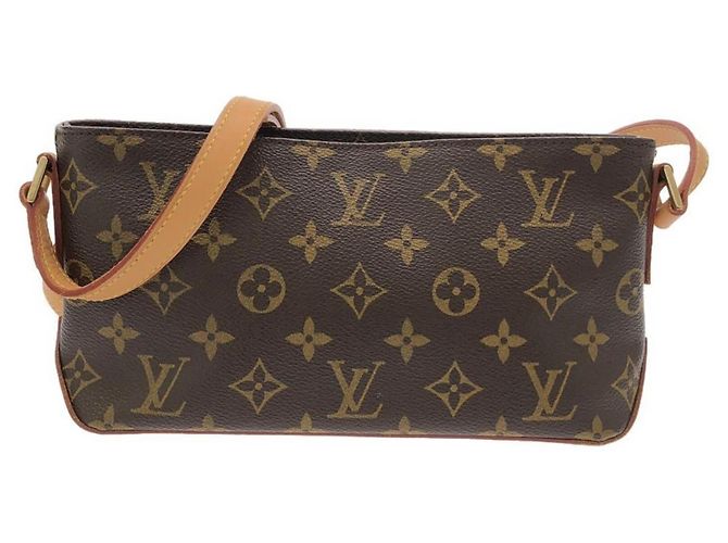 Louis Vuitton Monogram Trotteur Schultertasche Braun