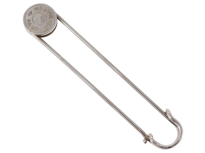 Hermès HERMES Serie Pin Brooch Metal Silver Auth BA15449V Plata