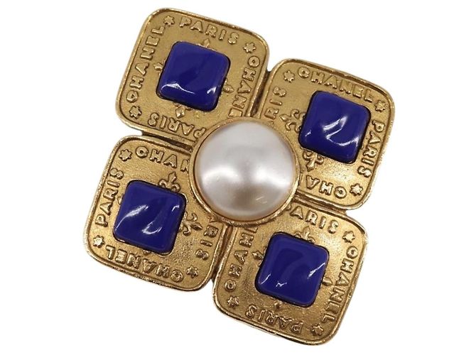 Spilla CHANEL Metallo Tono Oro CC Auth bs37051M