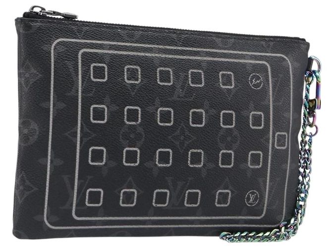 LOUIS VUITTON Monogram Eclipse Fragment iPhone Case M64449 LV Auth 199106V
