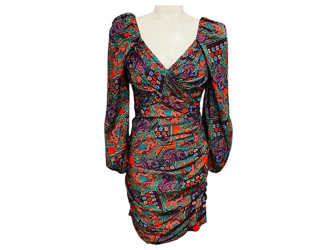 Vestido Multi Bellino Veronica Beard Flame Red Multicolor