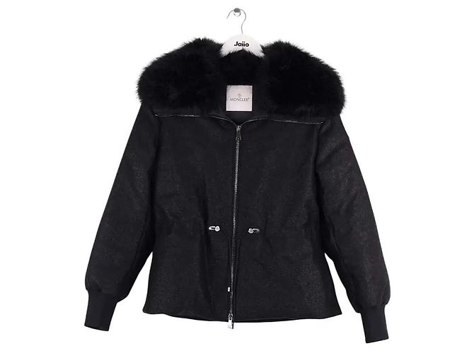 Moncler Black Wool Down Jacket