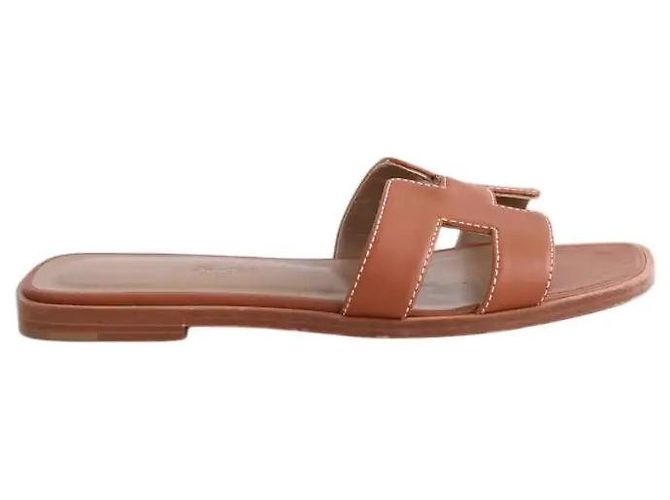 Sandali Hermès Oran in pelle marrone
