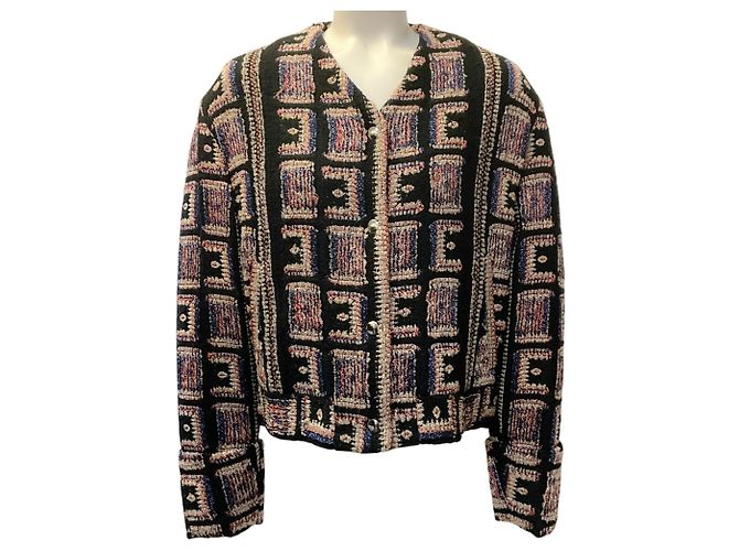 Giacca Lullia senza collo in tweed multicolore nero IRO