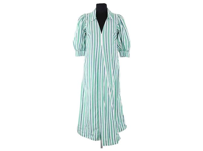 Vestido Ganni de algodón verde
