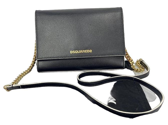 Borsa a tracolla Dsquared2 in pelle nera Nero