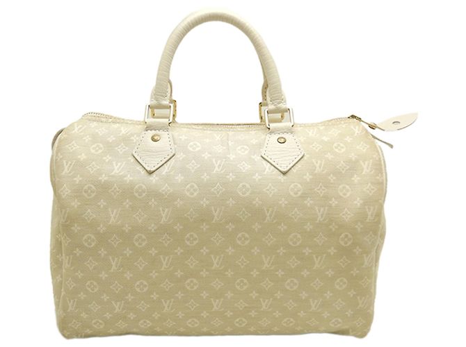 Bolsa Boston Louis Vuitton Monogram Mini Lin Speedy 30 Bege