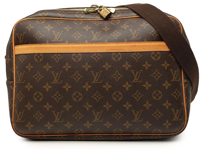 Borsa a tracolla Louis Vuitton Monogram Reporter GM Marrone