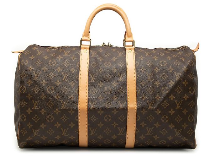 Borsa da viaggio Louis Vuitton Monogram Keepall 50 Marrone