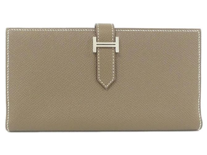 Hermès Cartera Hermes Bearn Soufflé Gris pardo
