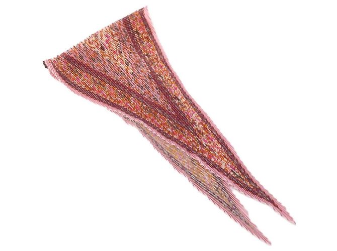 Lenço de seda plissado Hermès Rosa