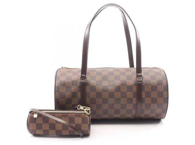 Borsa Louis Vuitton Papillon 30 Damier Ebene Marrone