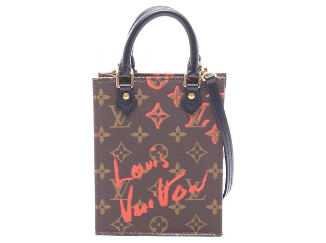 Borsa Louis Vuitton Petite Sac Plat Monogram Marrone Nero Multicolore