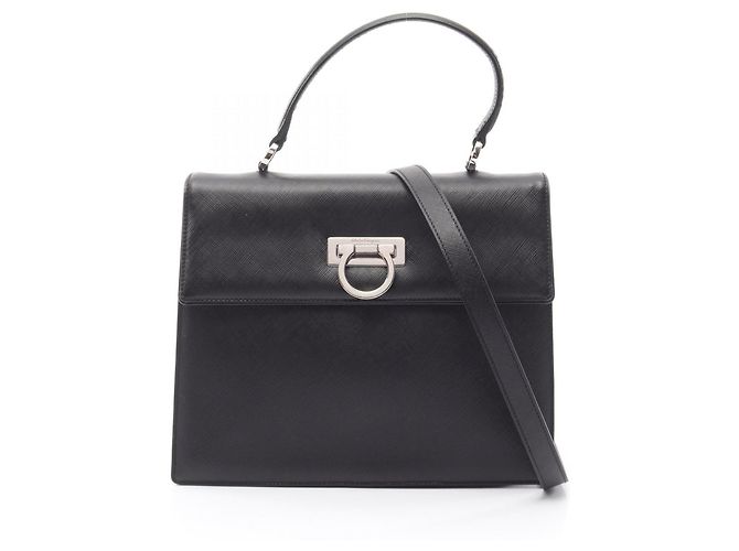 Borsa 2-Way Salvatore Ferragamo Gancini Nero
