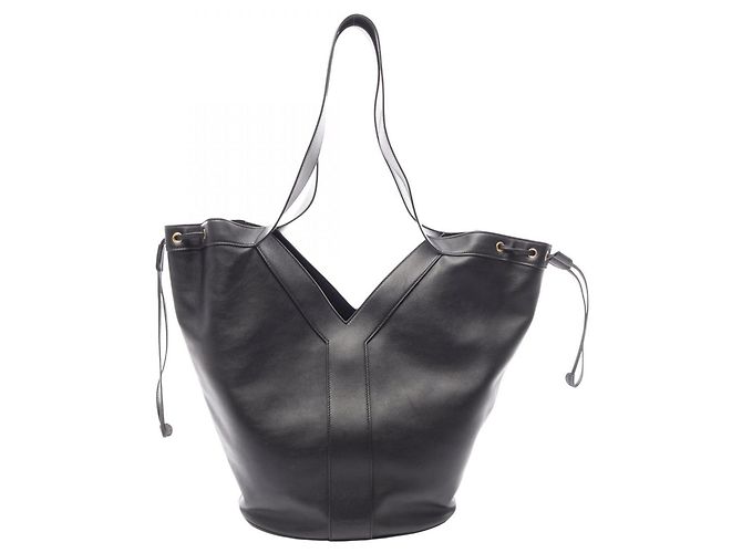 Borsa Hobo Tote Saint Laurent in pelle nera Nero