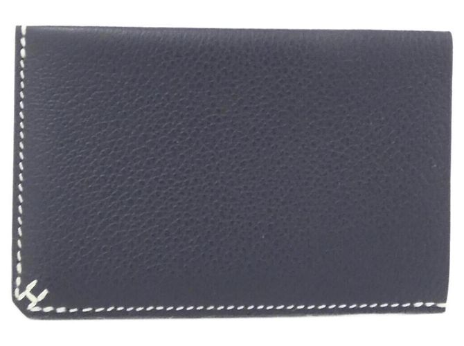 Hermès Hermes H Sellier Visitenkartenetui Blau