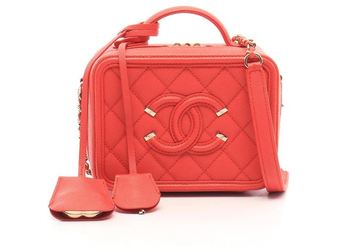 Borsa Vanity Small Chanel CC Figley Rosso
