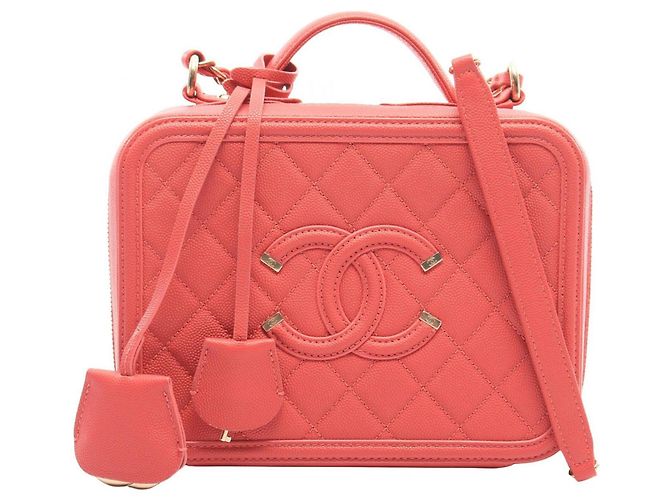 Borsa a tracolla 2-Way Chanel CC Filigree Matelassé Rosa