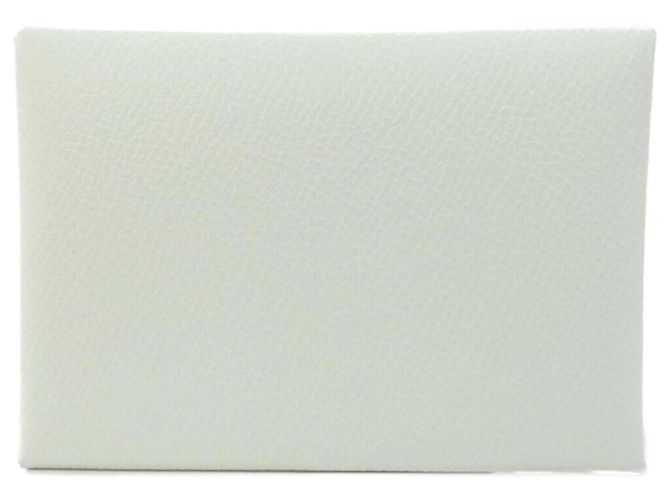 Hermès Hermes Calvi Duo Business Card Case Light green