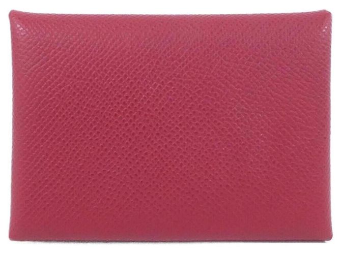 Hermès Hermes Calvi Duo Münzbeutel in Ruby Rot