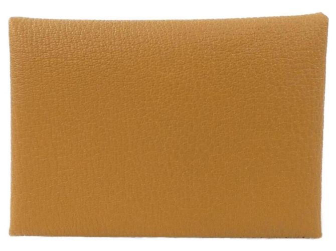 Hermès Portamonete Hermes Calvi Duo Caramello
