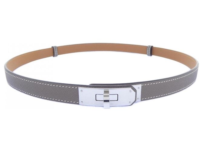 Hermès Cinto Hermes Kelly 18mm Gray Marrom